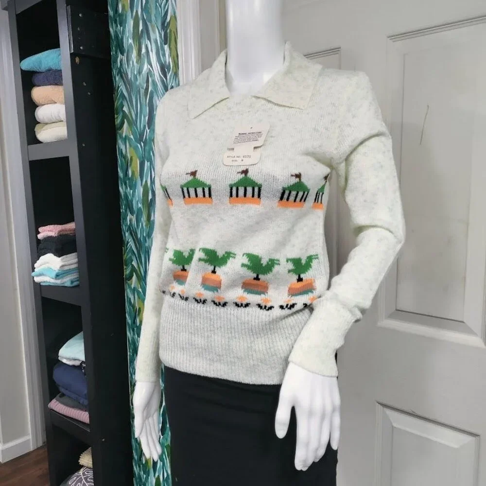 Vintage Majestic Knitwear V Neck Sweater M - Picture 5 of 13